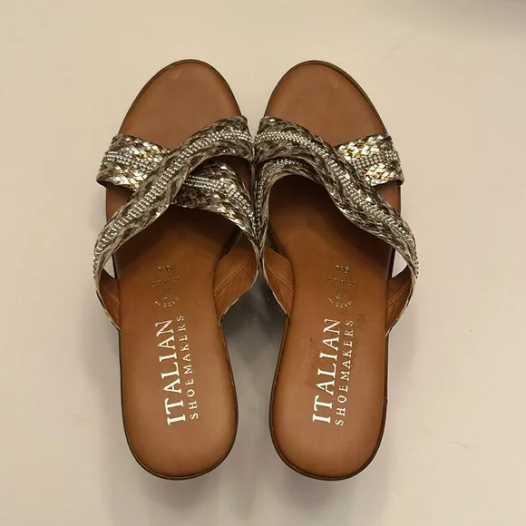 Italian Shoemakers gorgeous strappy slide heeled sandals - Picture 2 of 14